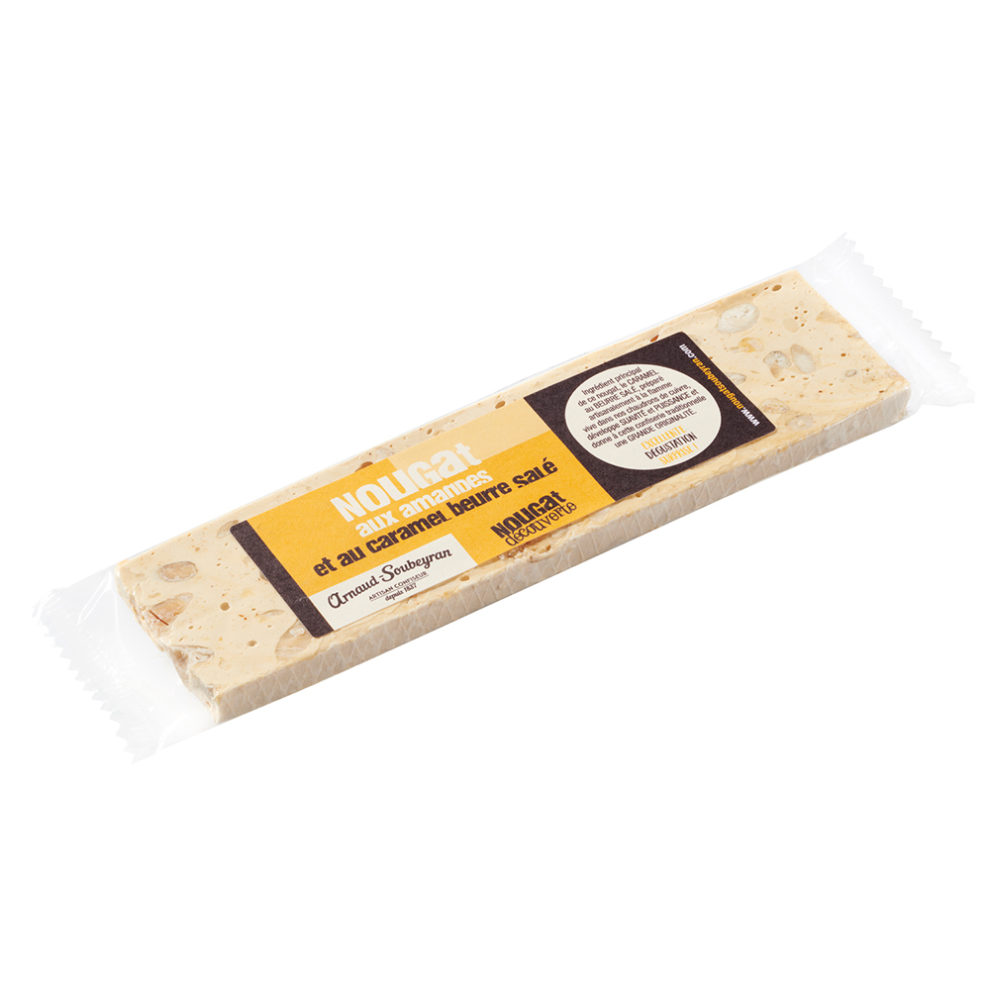 Nougat au caramel et fleur de sel- barre 100gr