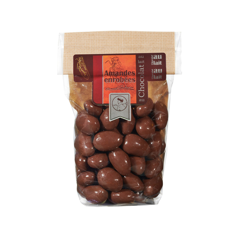Almonds with milk chocolate - 180gr bag