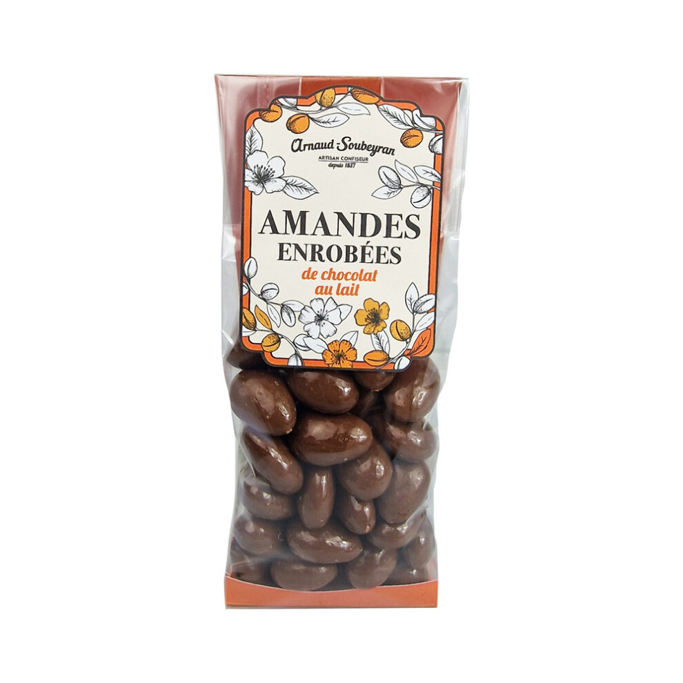 Almonds with milk chocolate - 180gr bag