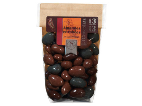 Almonds coated with 3 chocolates - 180gr bag