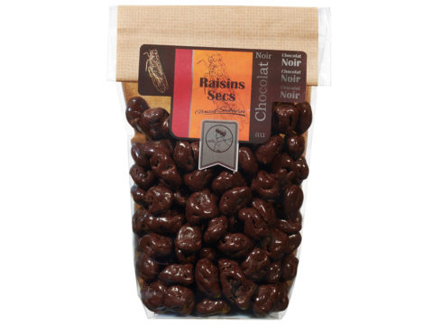 Dried grapes coated with dark chocolate - 180gr bag