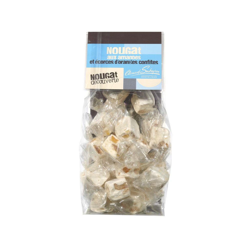 White Nougat with candied orange peel - 180gr bag