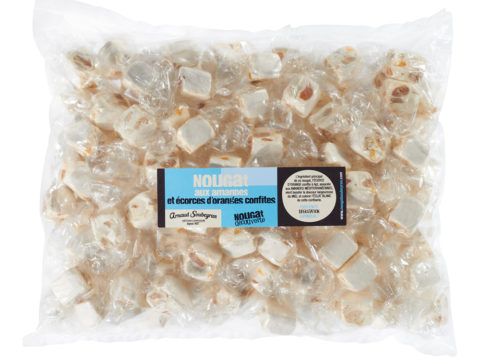 White Nougat with candied orange peel - 1kg bulk