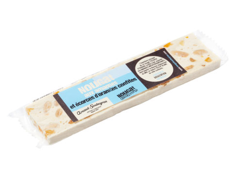 White Nougat with candied orange peel - 100gr bar