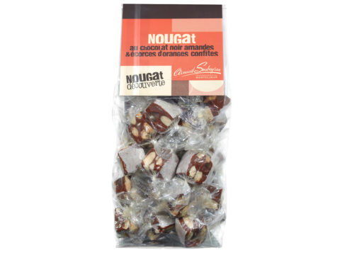 Cocoa Nougat with candied orange peel - 180gr wrapper bag