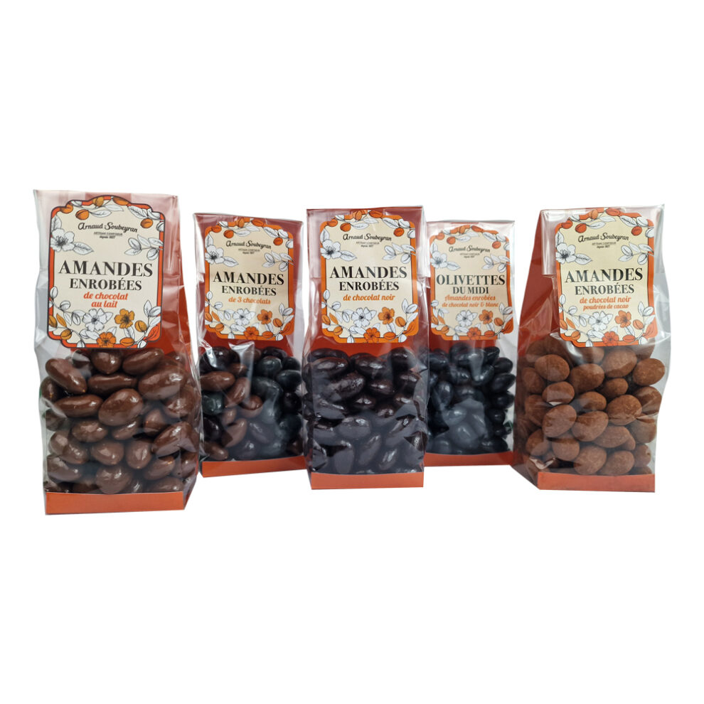 Amandes au chocolat noir - sachet 180gr